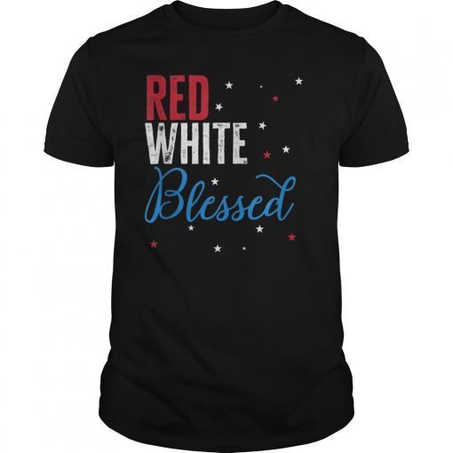 Red White and Blessed Gift Tee Shirt