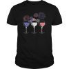 Red White and Blue Funny Wine Glass Shirt 4th of July T-Shirts