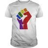 Resist Fist Rainbow Flag Gay Pride Gift Tee Shirt