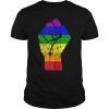 Resist Fist Rainbow Flag Gay Pride T-Shirt