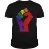 Resist Fist Rainbow Flag Gay Pride T-Shirt