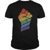 Resist Fist Rainbow Flag Gay Pride Tee Shirt