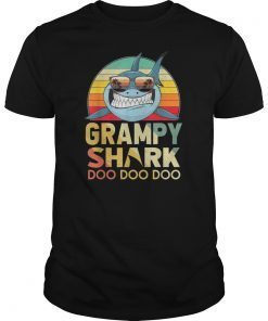 Retro Vintage Grampy Shark Tshirt Funny Birthday Gifts Famil