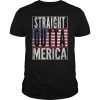 MENS STRAIGHT OUTTA MERICA American Flag USA 4th of July T Shirt