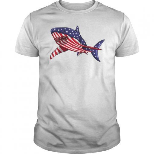 Shark American Flag T-Shirt Jawsome 4th Of July Kids Boys - Image 2