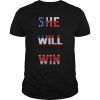 She Will Win T-Shirt US. Women Soccer team Fan tee