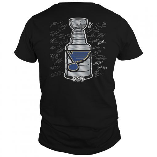 St. Louis Blues 2019 Stanley Cup Champions Goaltender Signature T-Shirt