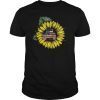 Sunflower Jeeps American Flag Gift 4th Of July Driving Jeeps T-Shirt