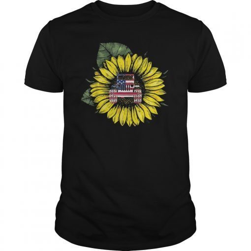 Sunflower Jeeps American Flag Gift 4th Of July Driving Jeeps T-ShirtSunflower Jeeps American Flag Gift 4th Of July Driving Jeeps T-Shirt