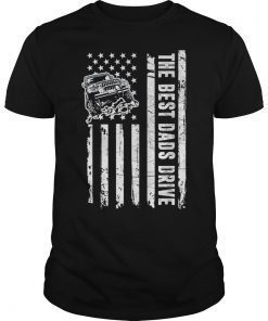 The Best Dads Drive Jeeps American Flag Father's Day Shirt