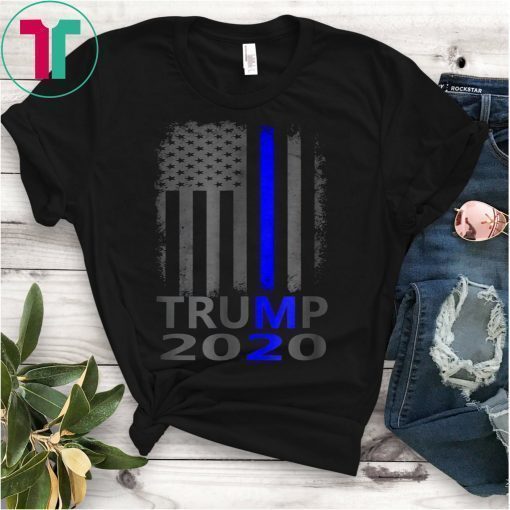 Thin Blue Line Trump 2020 T-Shirt American Flag Vintage