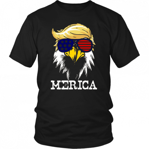 USA-4TH OF JULY EAGLE IN TRUMP HAIR SHIRT FOR INDEPENDENCE DAY