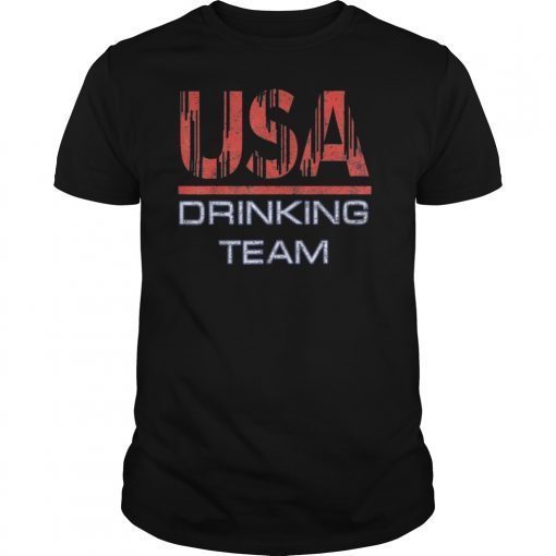 USA Drinking Team T-Shirt Funny 4th of July Gift Shirt T-Shirt