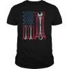 USA Red White Blue American Flag Mechanic T-Shirts