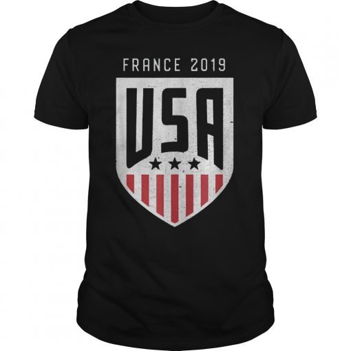 USA Women Soccer Team Vintage T-Shirt France 2019