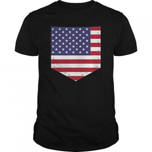 United States Flag T-Shirt with Printed American Flag