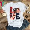 Love Camping USA Flag T-Shirt 4th of July Flip Flop Camper USA Flag Tee