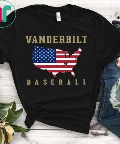 Vanderbilt Baseball Usa Flag Map T-Shirt