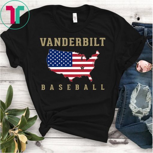 Vanderbilt Baseball Usa Flag Map T-Shirt