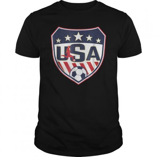 Vintage Soccer Shirt USA Shield Soccer player silhouette