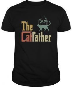 Vintage The Catfather Shirt Funny Cat Dad T-shirt Father Of Cats Tee