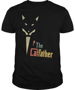 Vintage The Catfather Shirt Funny Cat Dad T-shirt Father Of Cats Tee Retro Sunset Kitty Kitten Lover