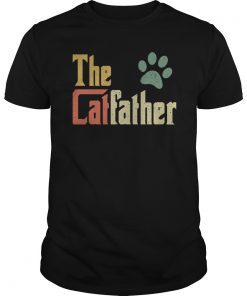Vintage The Catfather Shirt Funny Cat Dad T-shirt Father Of Cats Tee Shirt