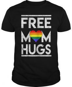 Vintage free mom hugs tshirt rainbow heart LGBT pride T-Shirt