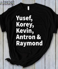 When They See Us Shirt, Yusuf Raymond Korey Antron & Kevin Tshirt - Netflix T-shirt - Exonerated 5 Shirt- Central Park 5 Shirt Movie T-shirt Black and White