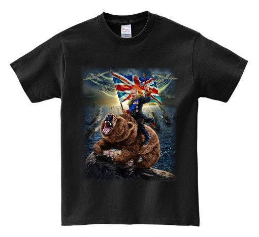 Winston Churchill on Bear Invasion Normandy D-Day T Shirt