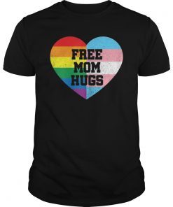 Womens Free Mom Hugs Shirt Gay Pride Gift Transgender Rainbow Flag