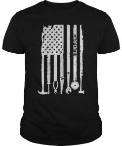 Woodworking Carpenter American Flag 4th Of July T-shirt Gift