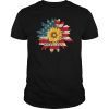 sunflower American USA flag shirt 4th of July T-shirt T-Shirt