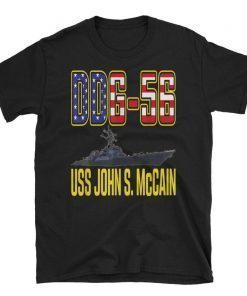 4th of July Shirt, USS John McCain T Shirt, DDG-56 Shirt, Women Kids Men Baby Toddler American Flag Shirt