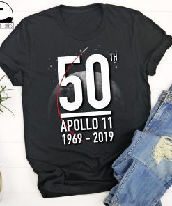 50th Anniversary Moon Landing Fathers Day T Shirt 1969 2019 Apollo 11 Historical Lunar Mission Astronomy Science Gift First Man on The Moon