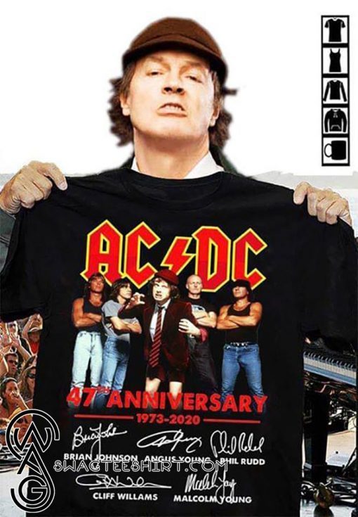 ACDC band 47 anniversary 1973-2020 signatures shirt