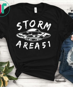 Alien Flying saucer UFO Storm Area 51 Unisex Gift T-Shirt