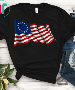 America Betsy Ross Flag 1776 Vintage Distressed T-Shirt Betsy Ross