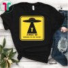 Area 51 Warning Alien Ship Taking a Human Cool Gift T-shirt