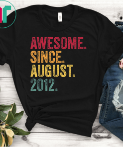 Awesome Since August Birthday Gift Vintage Retro T-Shirt