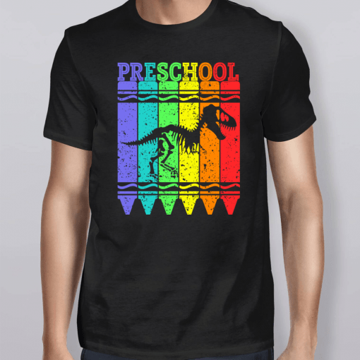 Back To School Shirt Preschool Crayon Dinosaurus Shirt