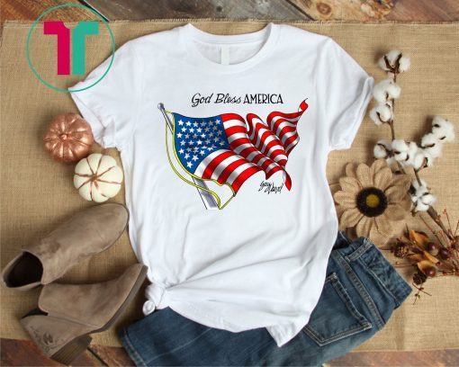 Betsy Ross Flag God Bless America T-Shirt Art by Gary Varvel