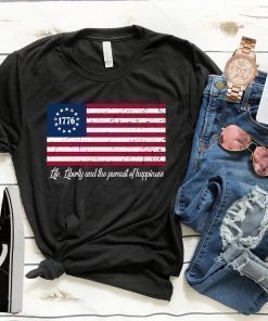 Betsy Ross Flag Shirt - 4th Of July American Flag Tshirt 1776 - Patriotic American Shirt - Unisex Bella Canvas Shirt