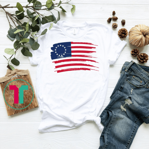 Betsy Ross Shirt 4th Of July American Flag 1776 Vintage Premium T-Shirt Betsy Ross Gift Tee Shirt