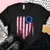 Betsy Ross flag shirt Vintage american flag 1776 god bless america Pledge of Allegiance t shirt,Old Glory American USA Flag T-Shirt