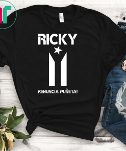 Boricua Pride Ricky Renuncia Bandera Negra Puerto Rico Shirt T-Shirts