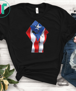 Boricua Protest Ricky Renuncia Puerto Rico Flag Raised Fist T-Shirt Black Puerto Rico Flag Shirt