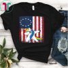 Distressed Betsy Ross Flag T-shirt Unicorn Dabbing birthday T-Shirt
