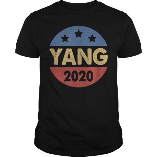 Distressed Vintage Button Andrew Yang 2020 President T-Shirt