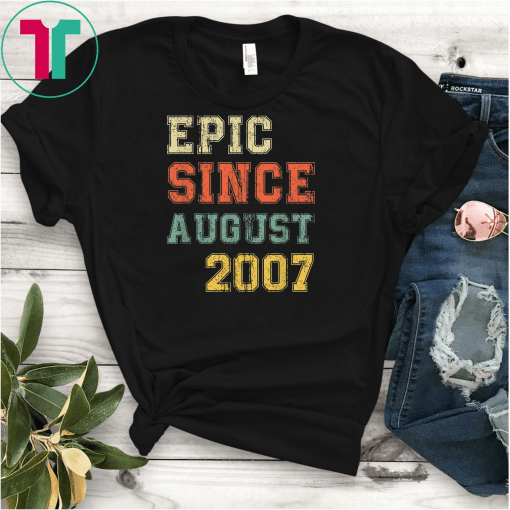 Epic Since August 2007 T-Shirt 9 Years Old Birthday T-Shirt